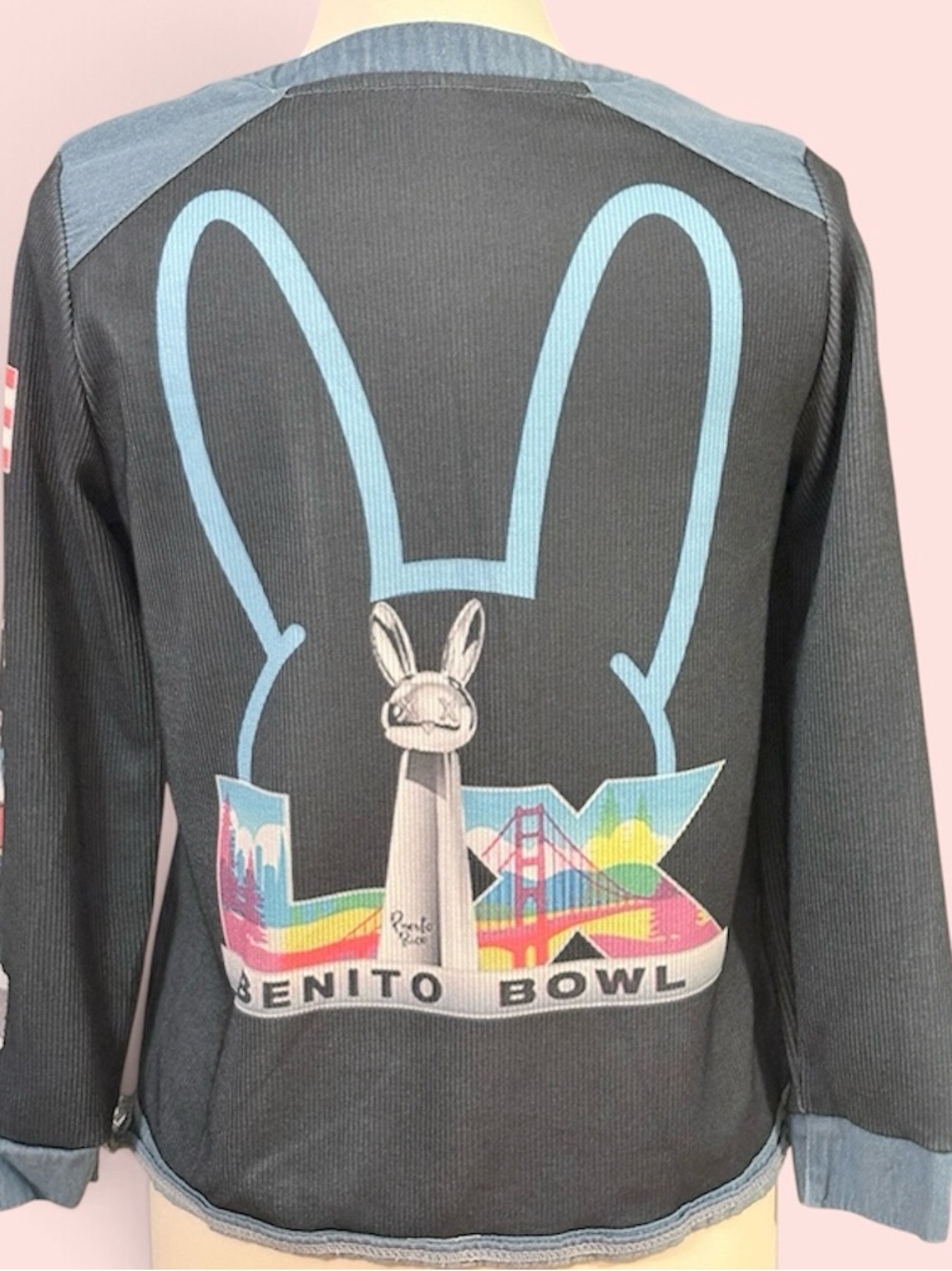 Bad Bunny Benito Bowl Jersey Style Long-Sleeve Sweater